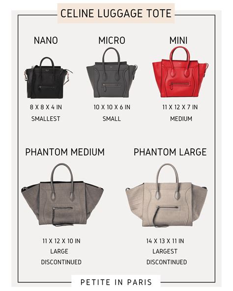 celine bag sizes